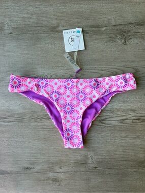 Cyn & Luca Violet Pink Purple Floral Bikini Bottom Size XL Medium Coverage NWT